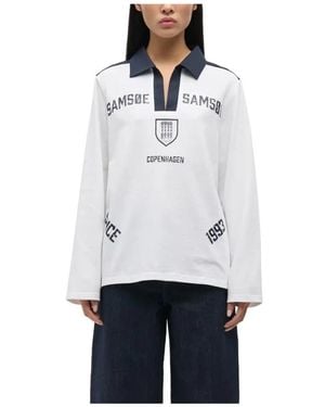 Samsøe & Samsøe Jassen ,Wit ,Katoen Sacooper Ls Polo 15512