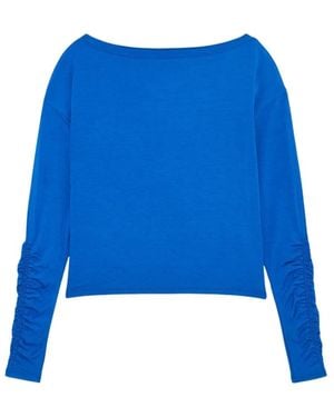 Patrizia Pepe Long Sleeve T-Shirts - Blue