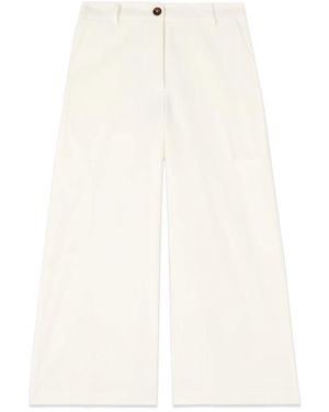 Oltre Cropped Cargo Pants - Wit