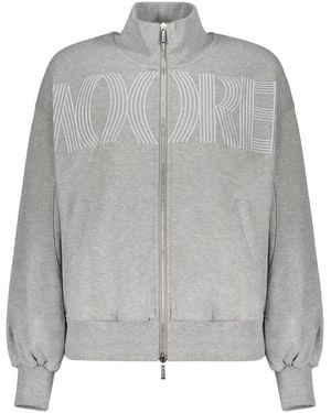 Moorer Hoodies & Sweatvesten ,Grijs ,Katoen Lichtgewicht Hoodie Met Rits