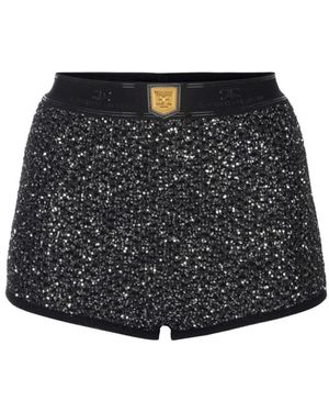Elisabetta Franchi Kurze Shorts Mit Pailletten - Schwarz