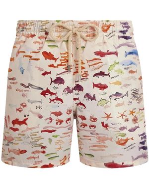 Vilebrequin Badmode ,Veelkleurig ,Moorea "Pescador" Zwemshort - Rood