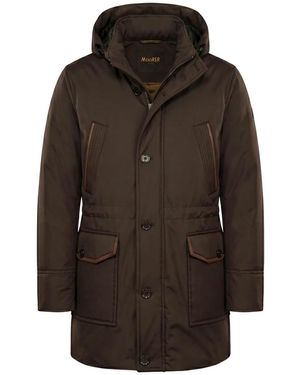 Moorer Jassen ,Bruin ,Polyester Gewatteerd Jack Met Capuchon