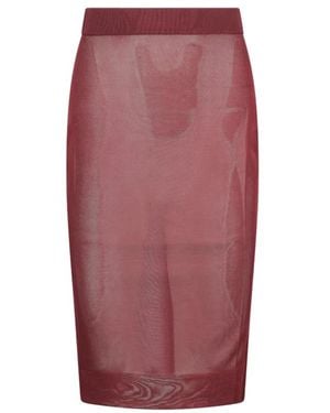 Saint Laurent Comfortabele Gebreide Rok - Rood