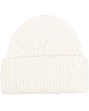 Soft Goat Accessoires ,Wit ,Wol Ribbed Beanie