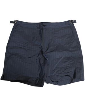 Dolce & Gabbana Marineblaue Nadelstreifen-Badeshorts