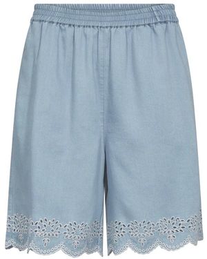 Mos Mosh Korte Broeken ,Blauw ,Denim Mmbati Denim Shorts