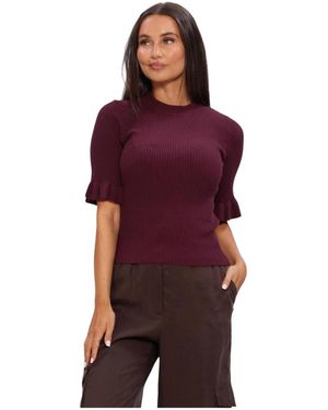 Y.A.S Yasmikla Ss Knit Top - Paars
