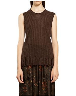 Uma Wang Sleeveless Tops - Brown