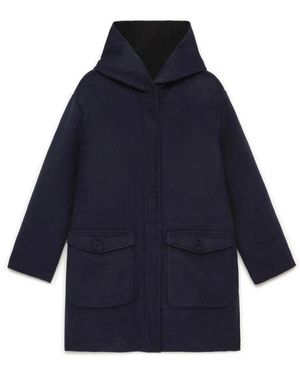 Maliparmi Jassen ,Blauw ,Wol Double Wool Jacket