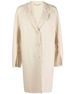 Ermanno Scervino Single-Breasted Coats - Natural