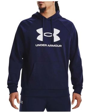 Under Armour Rival fleece logo hoodie - Blau