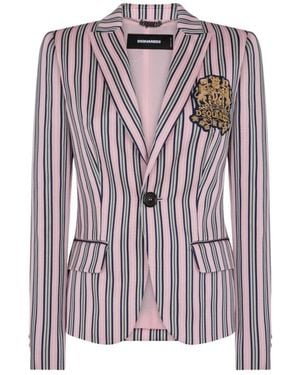 DSquared² Jassen ,Veelkleurig ,Katoen Stijlvolle Jas - Roze