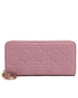 Dior Portafoglio in pelle con tasca con zip e slot per carte - Rosa