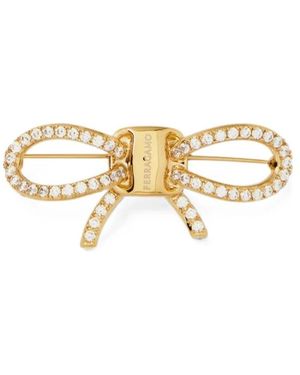 Ferragamo Vara Schleife Brosche - Mettallic