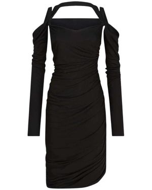 The Attico Korte Zwarte Drop 1 Jurk