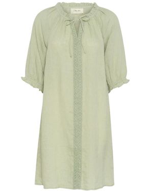 Cream Short Dresses - Green