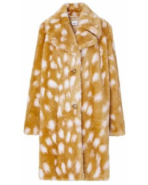 Burberry Jassen ,Veelkleurig ,Leer Faux Fur Jas Met Knoopsluiting - Metallic
