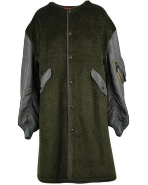Junya Watanabe Plüsch- Und Nylonmantel - Grün