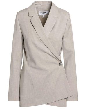 Loewe Taillierter Blazer Aus Wolle - Grau