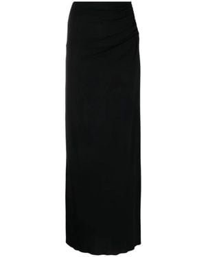 Magda Butrym Rokken ,Zwart ,Zwarte Maxi Rok Met Cut-Out Design