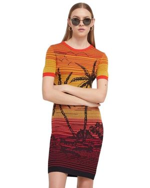Desigual Kleedjes ,Veelkleurig ,Bipalmeri Jurk - Rood