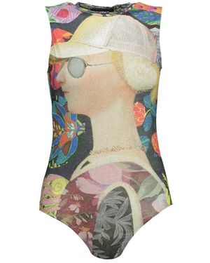 Desigual Grünes Tanktop Mit Breiten Schultern - Grau