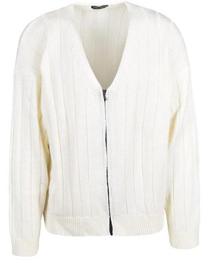 Daniele Alessandrini Cardigan Met Rits - Wit