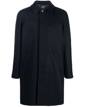 A.P.C. Single-Breasted Coats - Blue