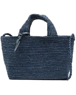 Manebí Stilvolle Raffia Handtasche Für Frauen - Blau
