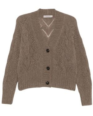 D.exterior Alpaca Wol V-Hals Vest - Bruin