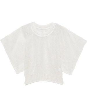 Issey Miyake Cialda Open-Knit T-Shirt Van Linnen Met Korte Mouwen - Wit
