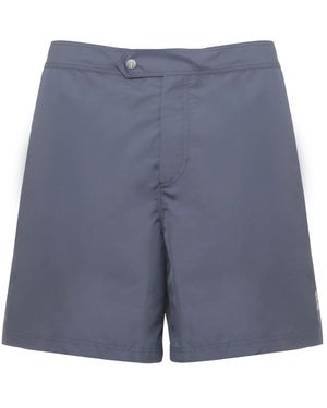 Brunello Cucinelli Tabbed Waistband Piping Badeshorts - Blau