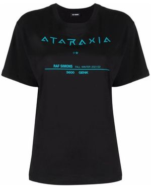 Raf Simons Tops ,Zwart ,Katoen Ataraxia T-Shirt