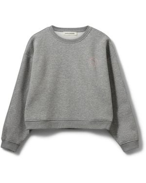 Sofie Schnoor Hoodies & Sweatvesten ,Grijs ,Leer Sweatshirt