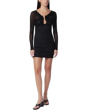 Christopher Esber Kleedjes ,Zwart ,Orbit Ruched Sheer Rib Mini Jurk