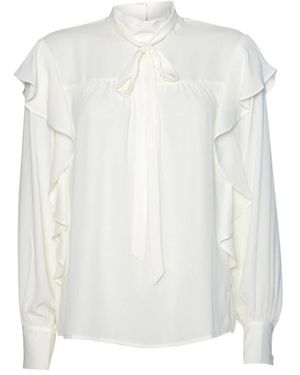 Kocca Overhemden ,Wit ,Polyester Ruffle Blouse Crème
