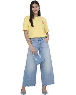 ONLY Tops ,Geel ,Katoen Bolette T-Shirt - Blauw