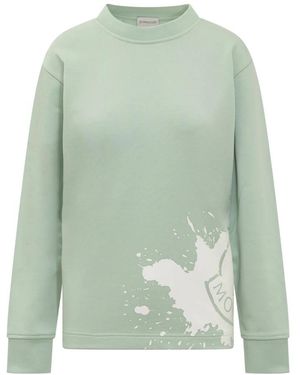 Moncler Cotton Crewneck Sweatshirt - Groen