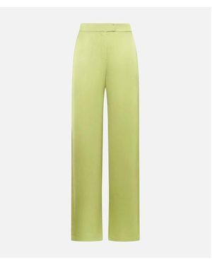Maliparmi Broeken ,Groen ,Polyester Glanzende Cady Broek