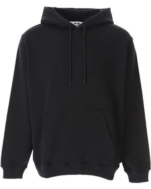 MSGM Hoodies & Sweatvesten ,Zwart ,Katoen Back Logo Hoodie