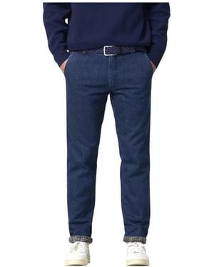 Meyer Jeans ,Blauw ,Denim Bonn Thermal Denim Chino