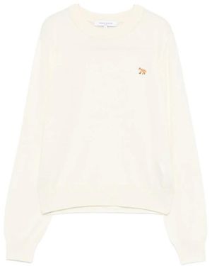 Maison Kitsuné Fox Embroidered Sweater - Weiß