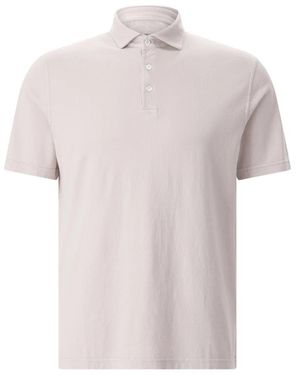 Fedeli Tops ,Grijs ,Katoen Polo Shirt - Roze