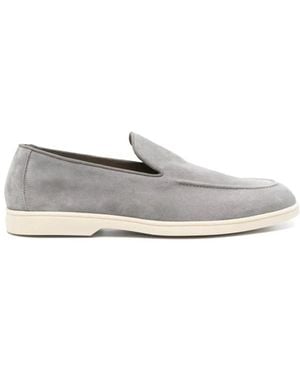 Doucal's Graue Wildleder-Loafer Mit Gummisohle - Weiß