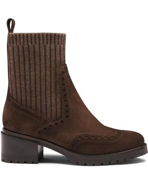 Santoni Knöchelhohe Stiefelette Mit Niedrigem Absatz - Braun