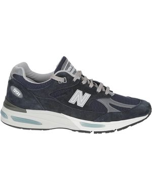 New Balance Fitness ,Blauw ,Suède 991V 2 Running Shoe