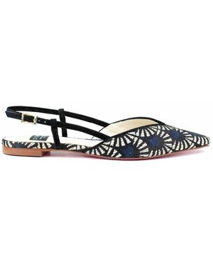 Dotz Slingback-Sandalen Aus Gemustertem Stoff - Blau