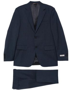 Canali Wollen Pak Met Microdessin - Blauw