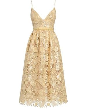 retroféte Eulalia Pailletten Kant Jurk - Metallic